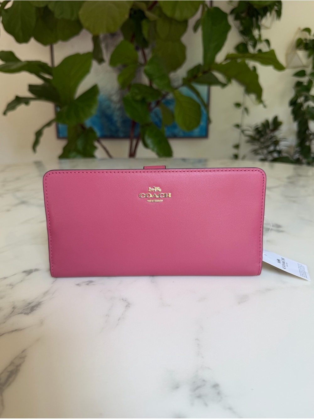 NWT Coach Skinny Wallet in Smooth Leather Dusty Pink / Gold 58586